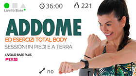 allenamento completo con cardio, total body, addominali e core a terra