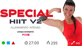 allenamento Special HIIT V2 con cardio, tonificazione, cambi veloci e brevi fasi di recupero