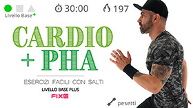allenamento cardio PHA con esercizi a corpo libero e pesetti