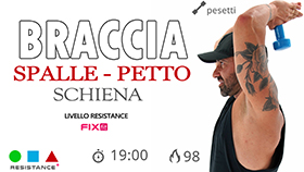 allenamento Resistance per braccia spalle e petto con pesetti