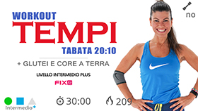 allenamento cardio a tempi Tabata con sessione mirata glutei e core