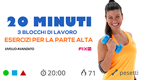 allenamento di tonificazione parte superiore con pesetti
