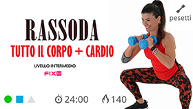 allenamento total body con pesetti e cardio senza salti
