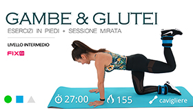 allenamento mirato con esercizi per gambe e glutei e cardio