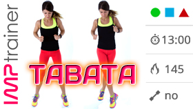 Allenamento HIIT Tabata ad alta intensità con sforbiciata e squat