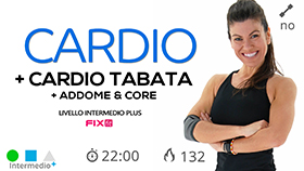 allenamento impegnativo con sessione cardio, cardio tabata e core