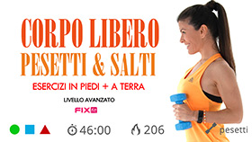 allenamento completo per tonificare tutto il corpo con pesetti, esercizi a corpo libero ed esercizi sul tappetino