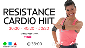 allenamento impegnativo total body con sessioni cardio HIIT + sessione Resistance