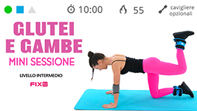 allenamento breve e mirato alla tonificazione di gambe e glutei con cavigliere opzionali