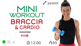 allenamento veloce ad alta sollecitazione cardiovascolare alternata ad esercizi per le braccia