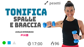 allenamento completo per tonificare braccia e spalle con pesetti