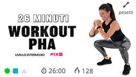 allenamento di tonificazione in tecnica PHA con esercizi a basso impatto in piedi e a terra