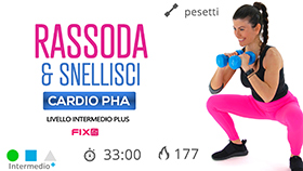 allenamento total body con tonificazione in tecnica PHA ed esercizi cardio senza salti