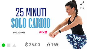 allenamento total cardio di 25 minuti con un mix di bassa e media intensità