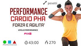 allenamento cardio PHA Performance con tonificazione mirata parte alta e bassa con cardio ad alto impatto.