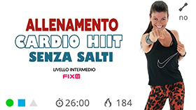 allenamento cardio HIIT con esercizi senza salti a basso stimolo muscolare ed elevato stimolo cardiovascolare