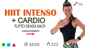 allenamento completo e impegnativo di 34 minuti con cardio HIIT e tonificazione