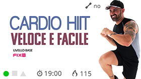 allenamento cardio HIIT della durata di 19 minuti con un mini circuito cardio a media intensità