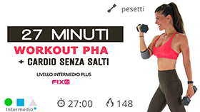 allenamento cardio PHA con pesetti ed esercizi cardio dinamici