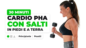 allenamento di tonificazione e cardio con esercizi ad alto e basso impatto