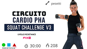 allenamento cardio PHA Squat Challenge V3 con esercizi a circuito