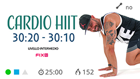 circuito cardio HIIT ad alta intensità intervallata con esercizi a difficoltà
