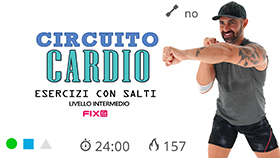 allenamento cardio a media intensità con 2 giri di circuito