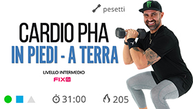 allenamento cardio PHA di 30 minuti con sessioni di tonificazione in piedi e a terra