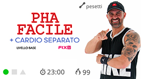 allenamento PHA veloce per tonificare tutto il corpo con 2 blocchi cardio e un blocco centrale in PHA