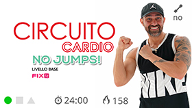 allenamento cardio per principiati, tutto in piedi, a basso impatto, con esercizi a circuito