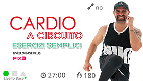 allenamento cardio per principiati, tutto in piedi, a basso impatto, con esercizi a circuito
