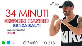 allenamento cardio per principiati, tutto in piedi, a basso impatto, con esercizi a circuito