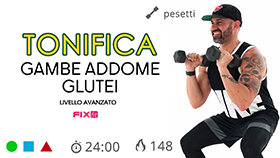 workout con esercizi e combinazioni di livello avanzato, senza salti con focus addome, gambe e glutei