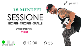 mini allenamento per tonificare braccia e spalle della durata di 12 minuti