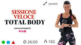 workout total body della durata di 26 minuti con esercizi senza salti