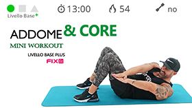 allenamento a terra con addominali e varianti plank della durata di 13 minuti