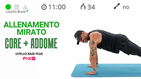 allenamento addominali e core stability da svolgere esclusivamente a terra della durata di soli 11 minuti