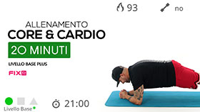 allenamento completo con cardio ed esercizi per la core stability