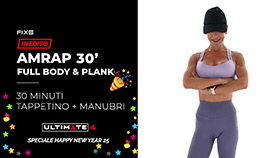 allenamento AMRAP di 30 minuti con esercizi di forza e plank