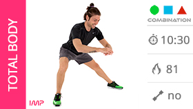 mini allenamento total body con squat, affondi, plank e gecko