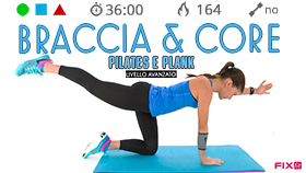 allenamento per braccia e core stability con stretching