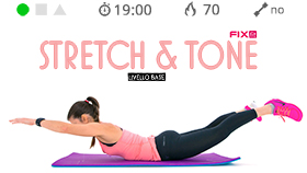 blocco di stretching con esercizi di tonificazione