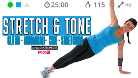 allenamento di tonificazione per glutei e addominali con stretching