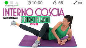 mini allenamento per tonificare interno coscia e i glutei, in piedi e a terra