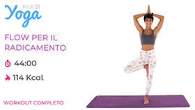 allenamento di Yoga Flow dove ci concentreremo sul principio di radicamento ed estensione