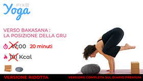 allenamento breve della versione completa Verso Bakasana presente nel diario Premium