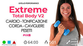 allenamento speciale e molto impegnativo con cardio e tonificazione total body intensa della durata di 64 minuti