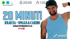allenamento di tonificazione di spalle e braccia con i pesetti +  cardio
