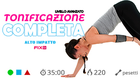 allenamento di tonificazione per braccia, gambe, glutei e core